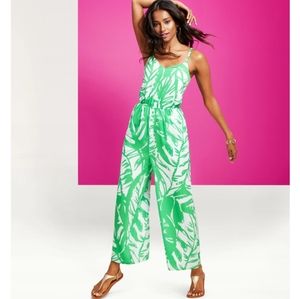 Lilly Pulitzer Green and White Jumpsuit Size Small